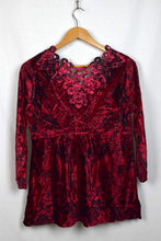 Load image into Gallery viewer, Red Abstract Velvet Top

