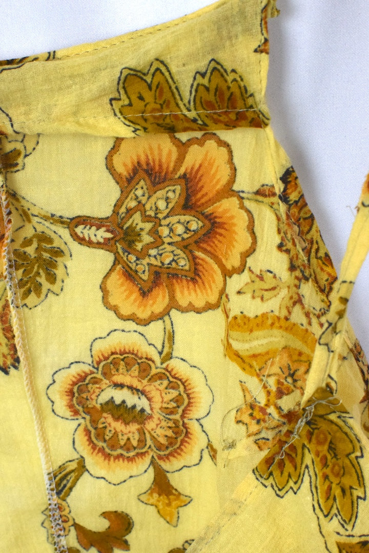 Reworked Floral Print Tie Up Top