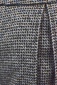 Black White Knitted Zip Jacket
