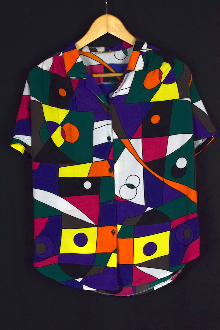 Colourful Abstract Print Blouse