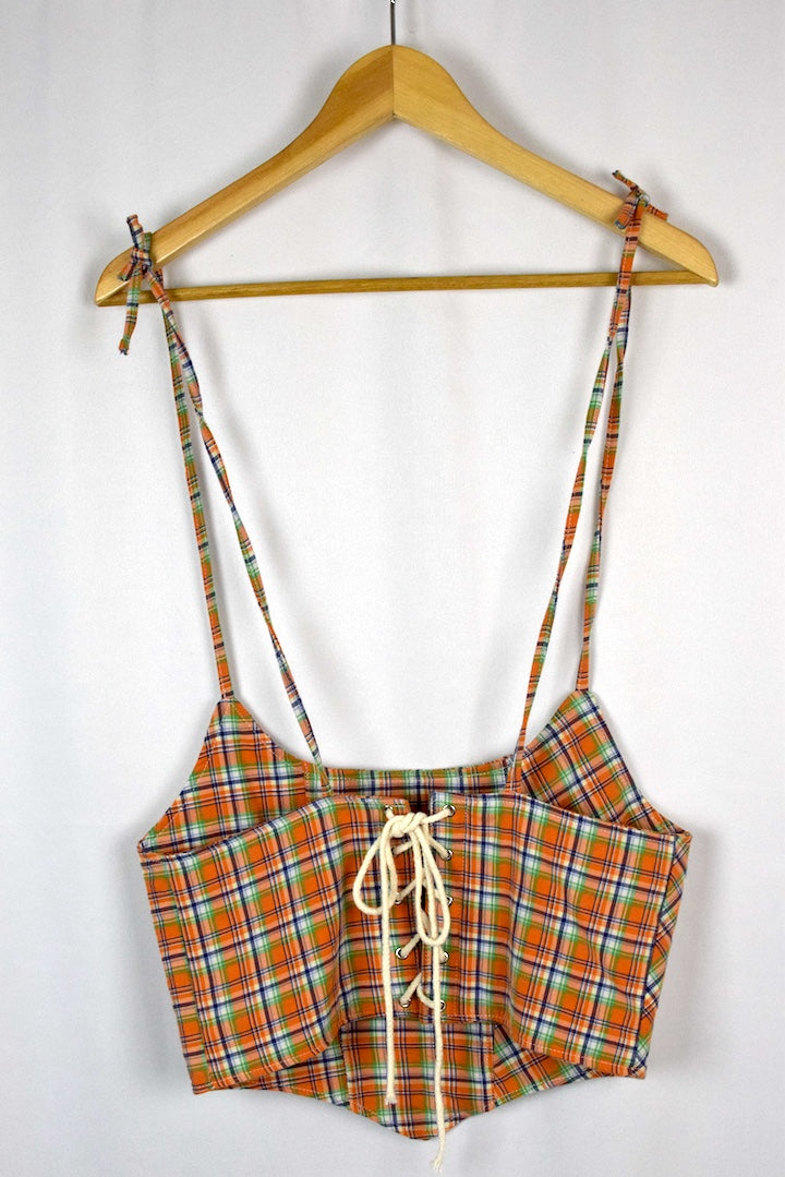 Reworked Ralph Lauren Brand Corset Style Top