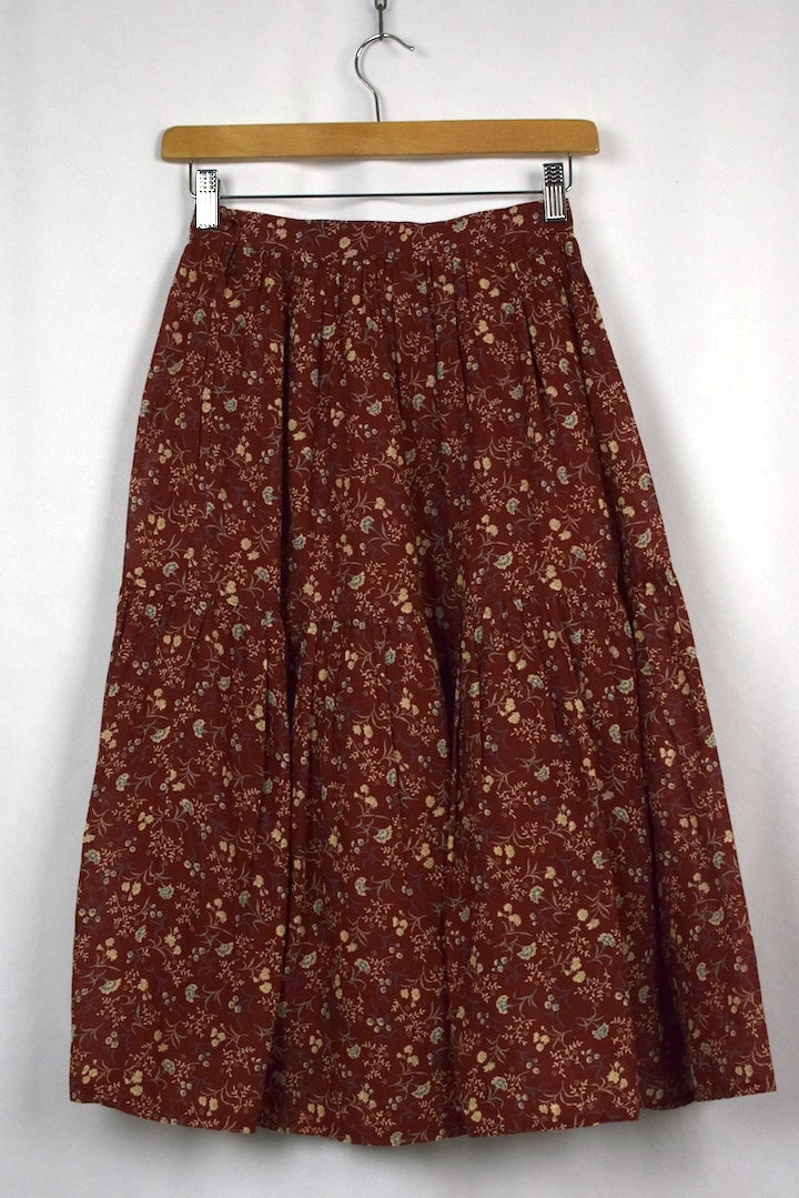 Reworked Floral Print Skirt