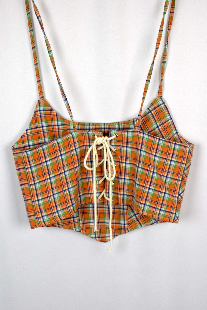 Reworked Ralph Lauren Brand Corset Style Top