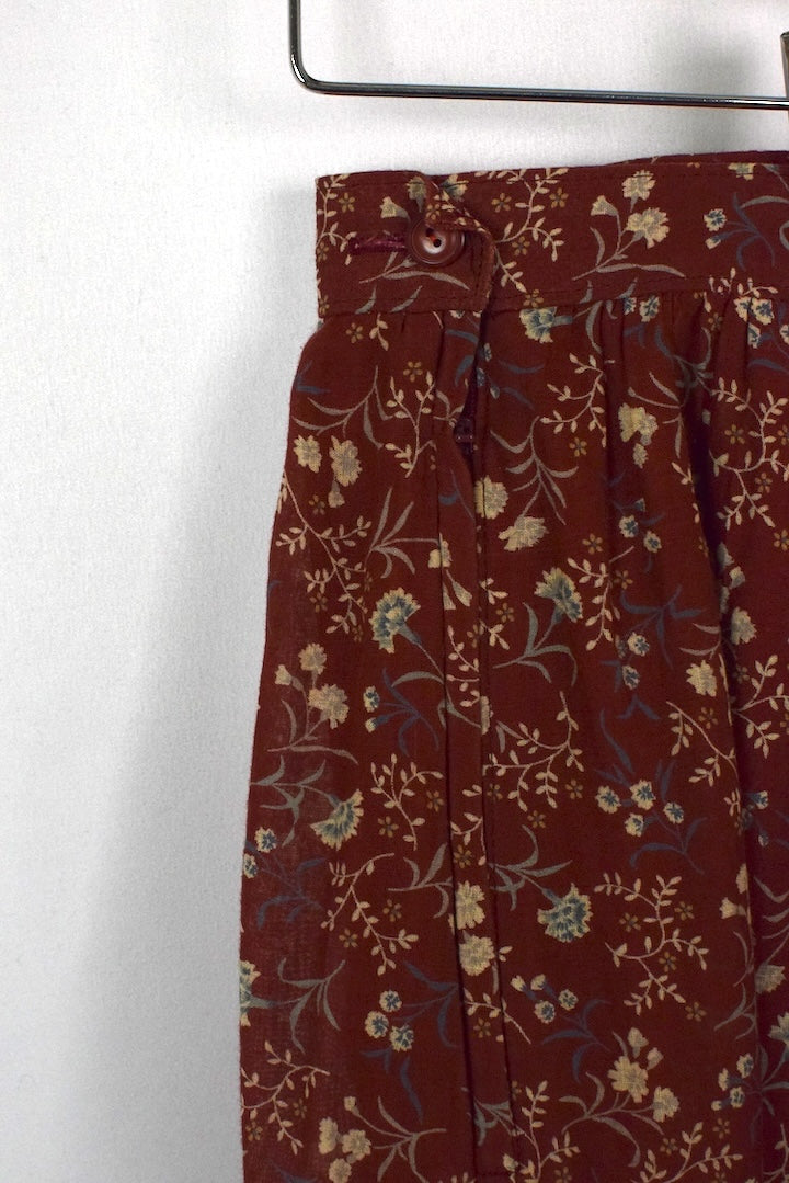 Reworked Floral Print Skirt