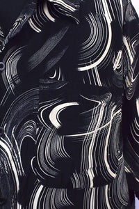 Black and White Swirl Print Shirt
