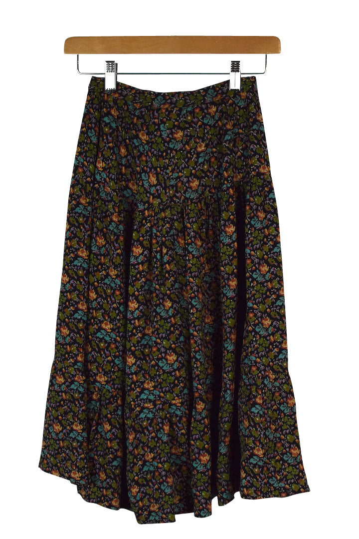 Multicoloured Floral Print Skirt