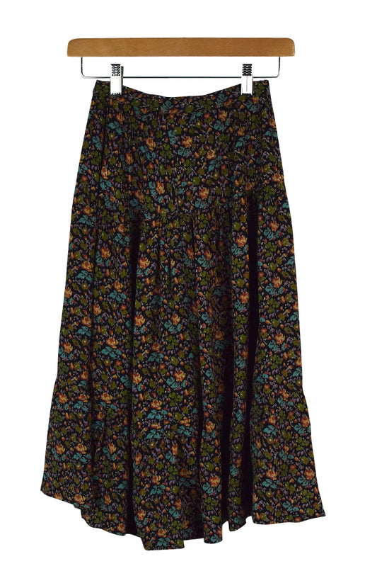 Multicoloured Floral Print Skirt