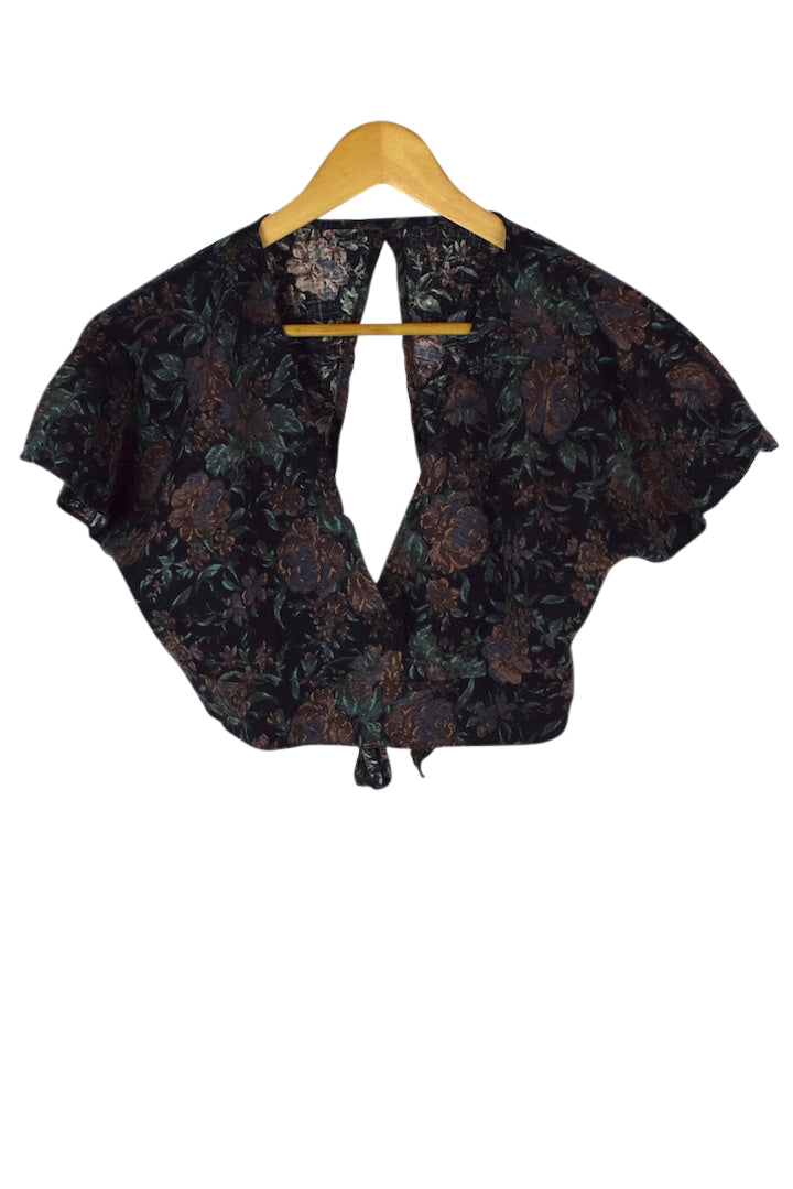 Reworked Floral Print Tie-Up Top