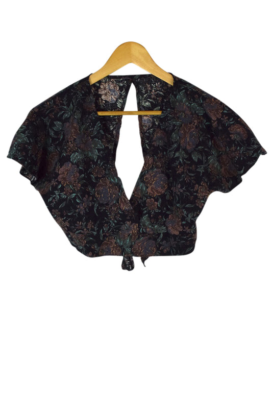 Reworked Floral Print Tie-Up Top