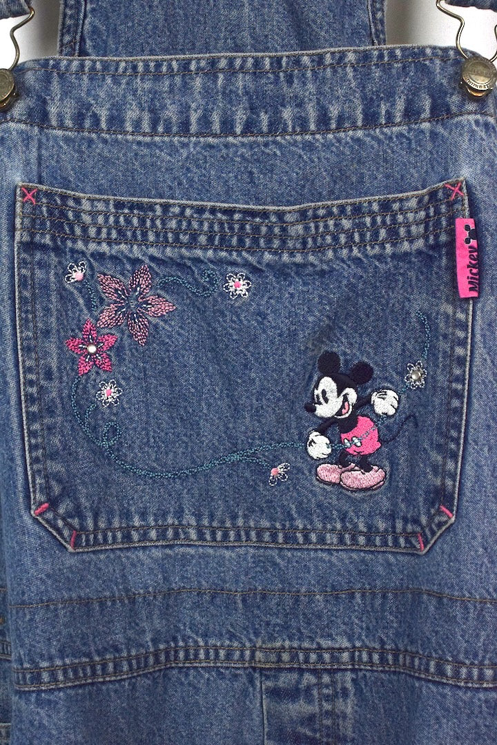 90s Ladies Mickey Mouse Denim Overalls
