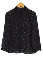 Load image into Gallery viewer, Black Sheer Floral Print Shirt
