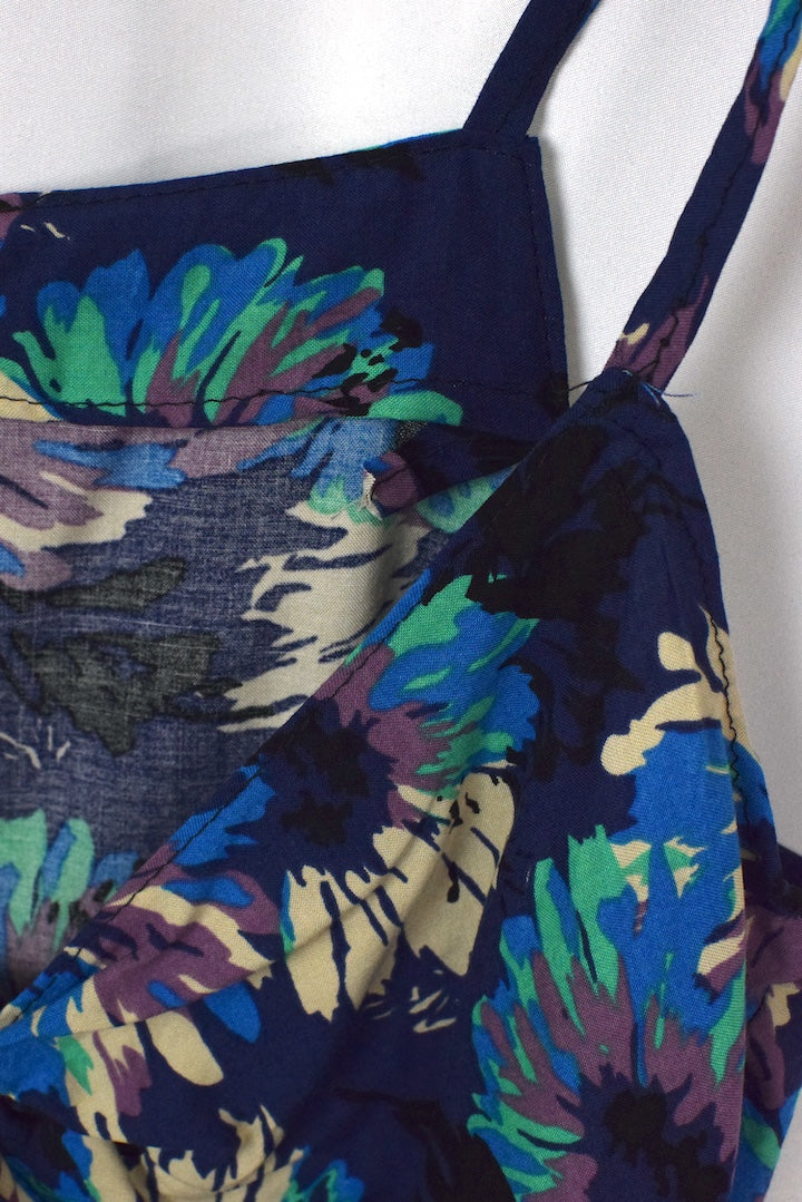 Reworked Floral Print Tie Up Top
