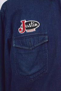 Wrangler Brand Justin Boots Denim Shirt