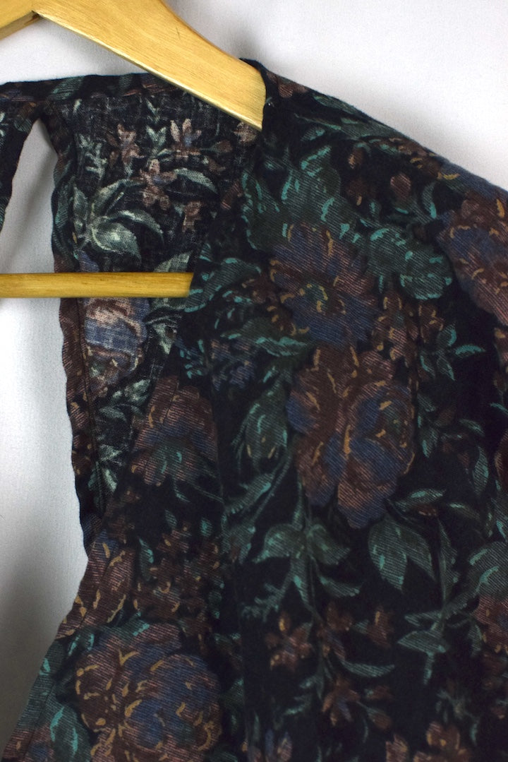 Reworked Floral Print Tie-Up Top