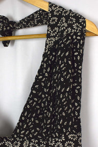 Reworked Floral Leaf Tie Up Top