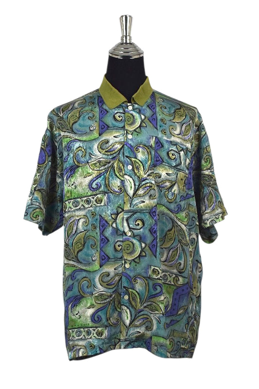 Abstract Leaf Print Shirt