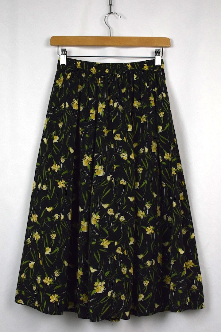 Reworked Floral Print Skirt