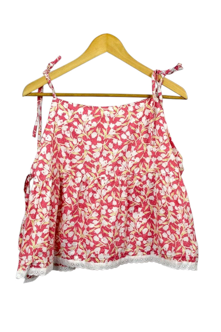 Reworked Baby Doll Tie Up Top