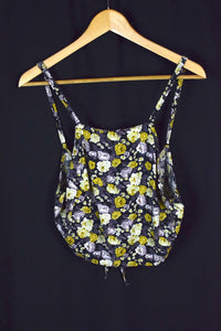 Reworked Floral Print Tie-Up Top