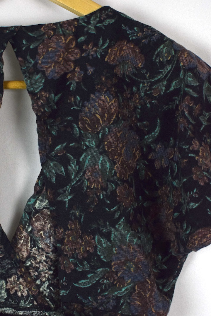 Reworked Floral Print Tie-Up Top