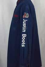 Load image into Gallery viewer, Wrangler Brand Justin Boots Denim Shirt
