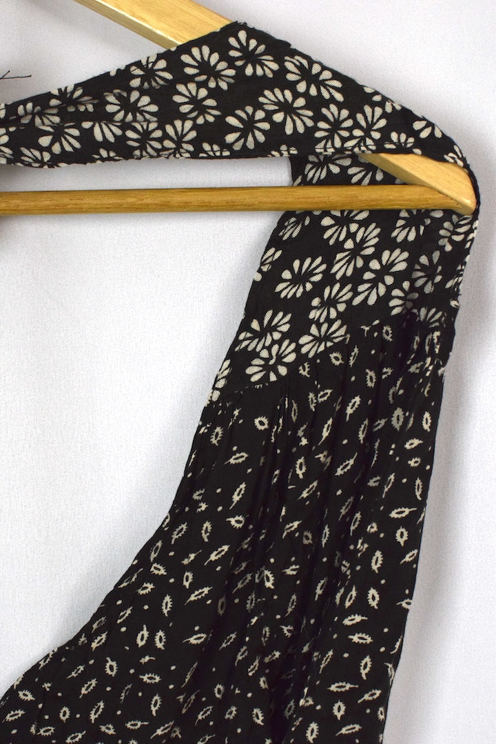 Reworked Floral Leaf Tie Up Top