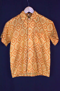 Orange Abstract Print Blouse