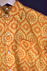 Orange Abstract Print Blouse