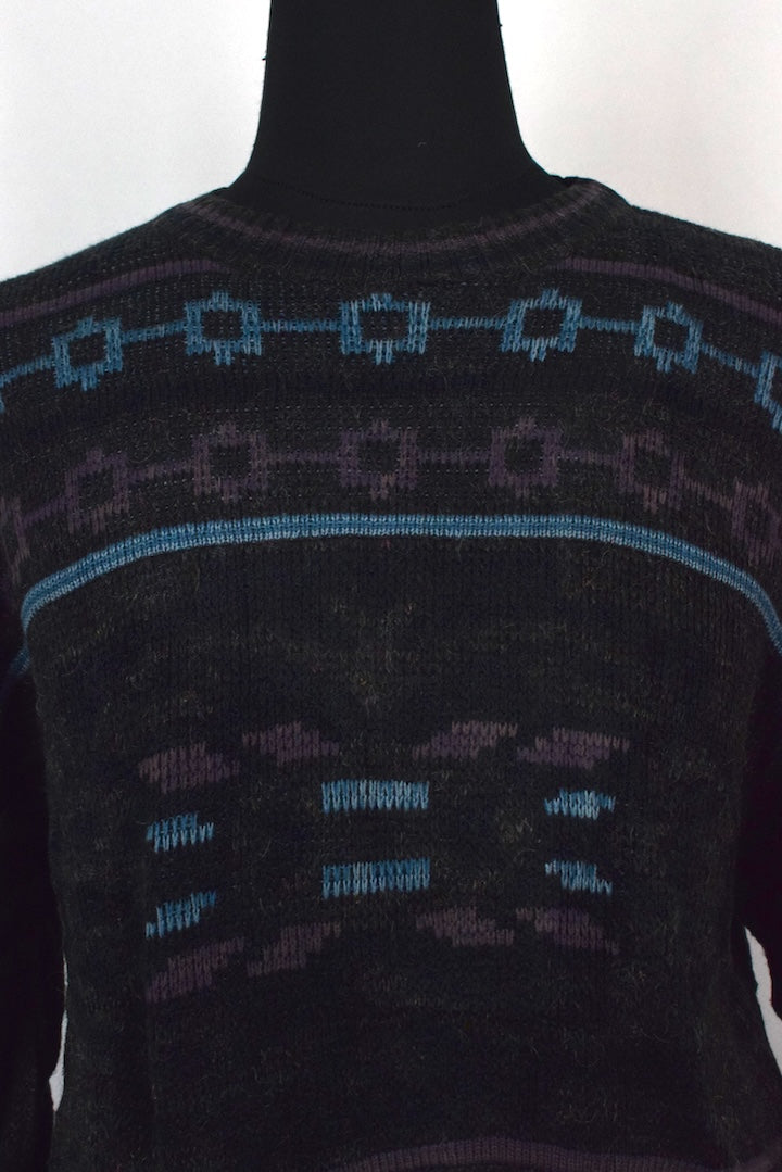 80s/90s Black Knitted Jumper