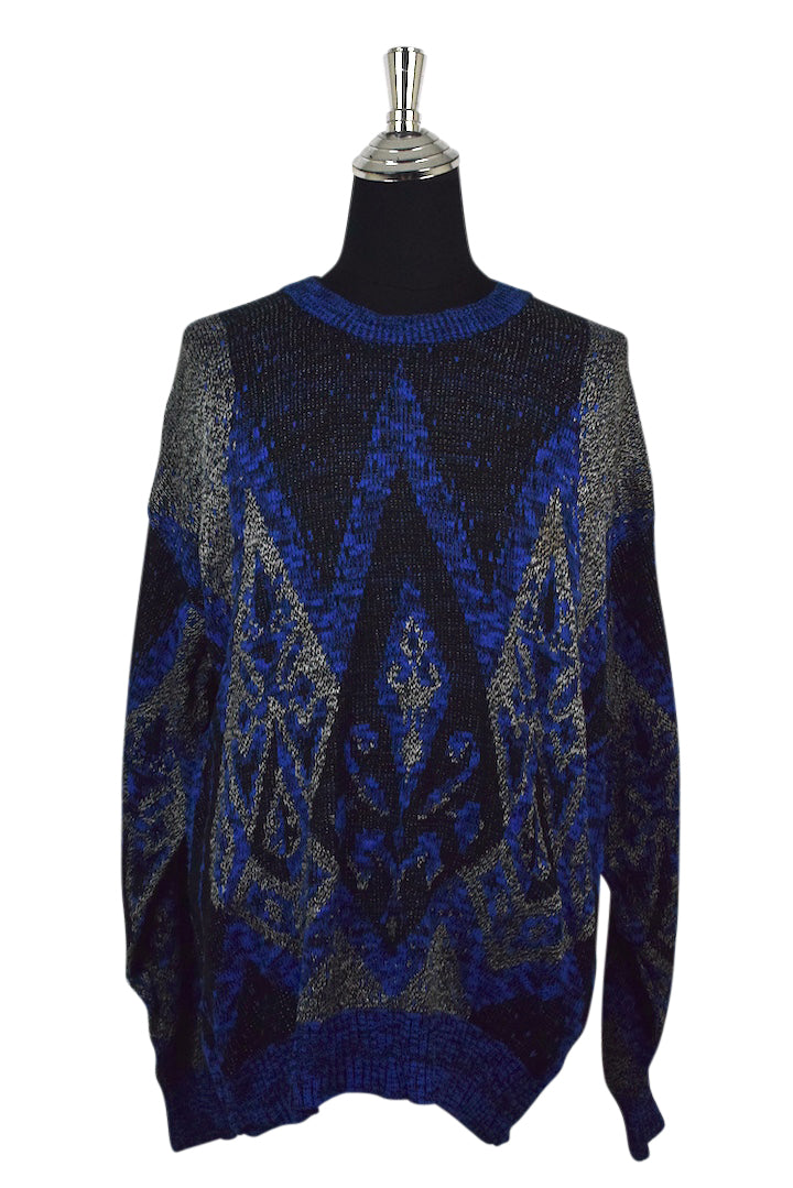 Black and Blue Knitted Jumper