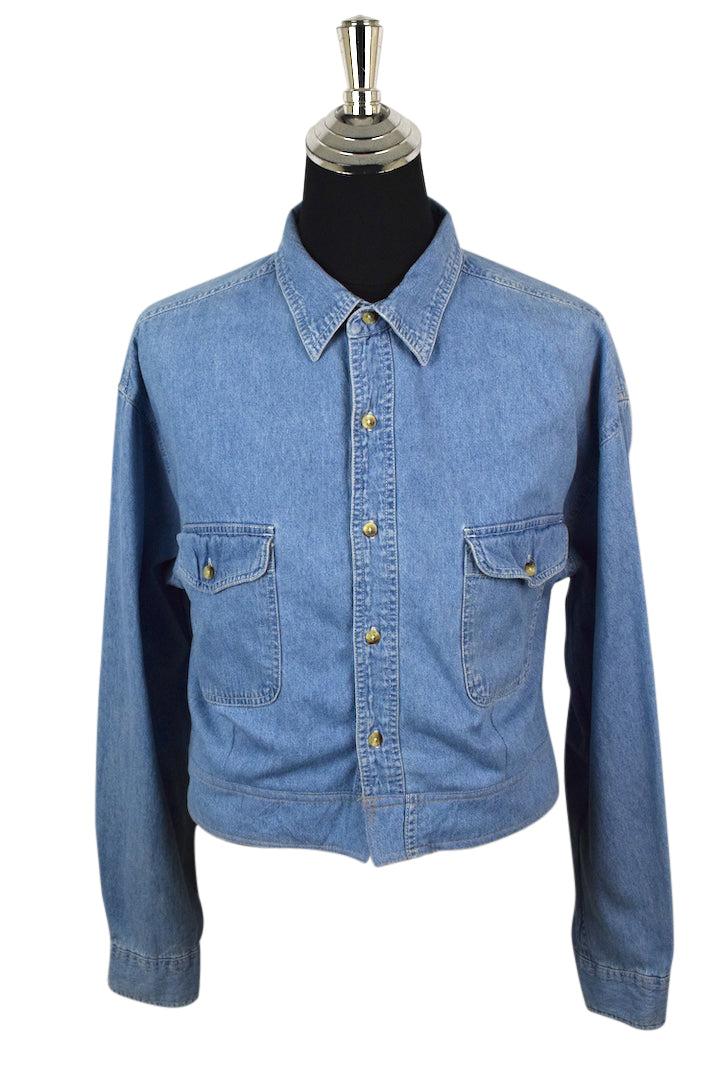 Reworked Crop Basic Editions Brand Denim Top