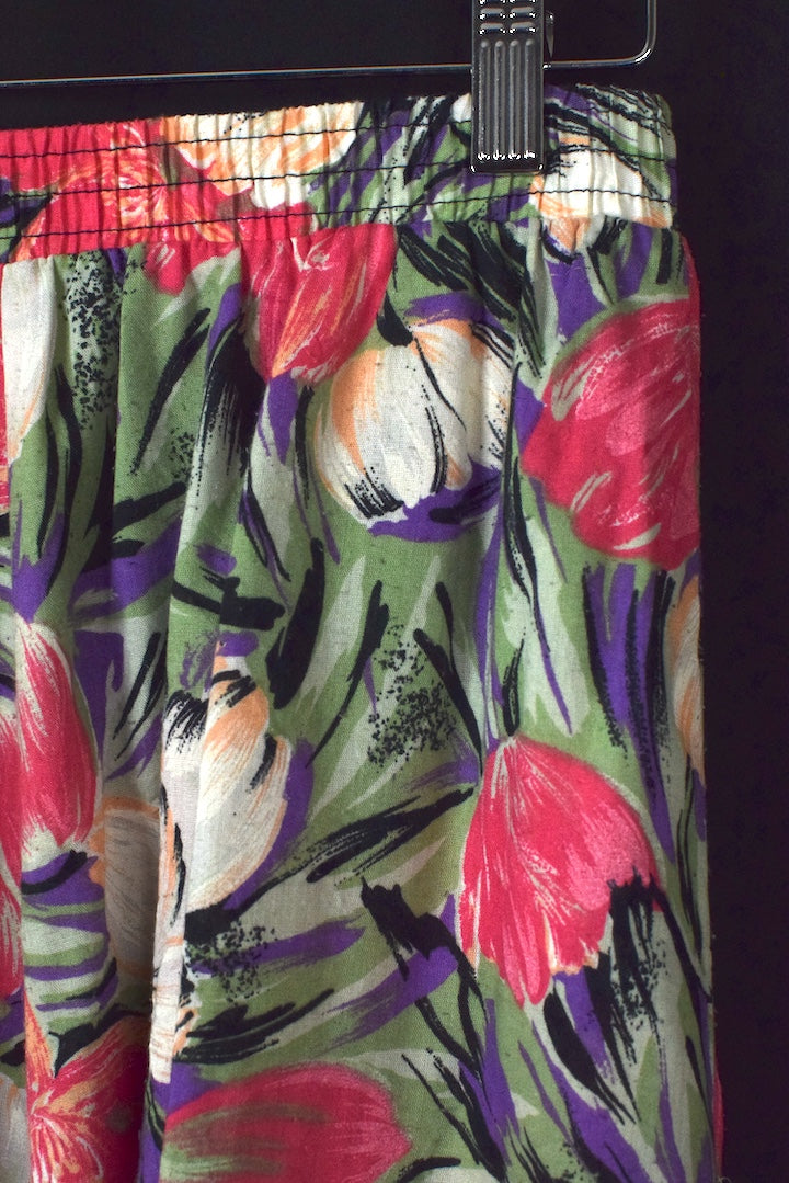 80s/90s Floral Print Skirt
