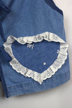 Load image into Gallery viewer, Reworked Denim Tie Up Top
