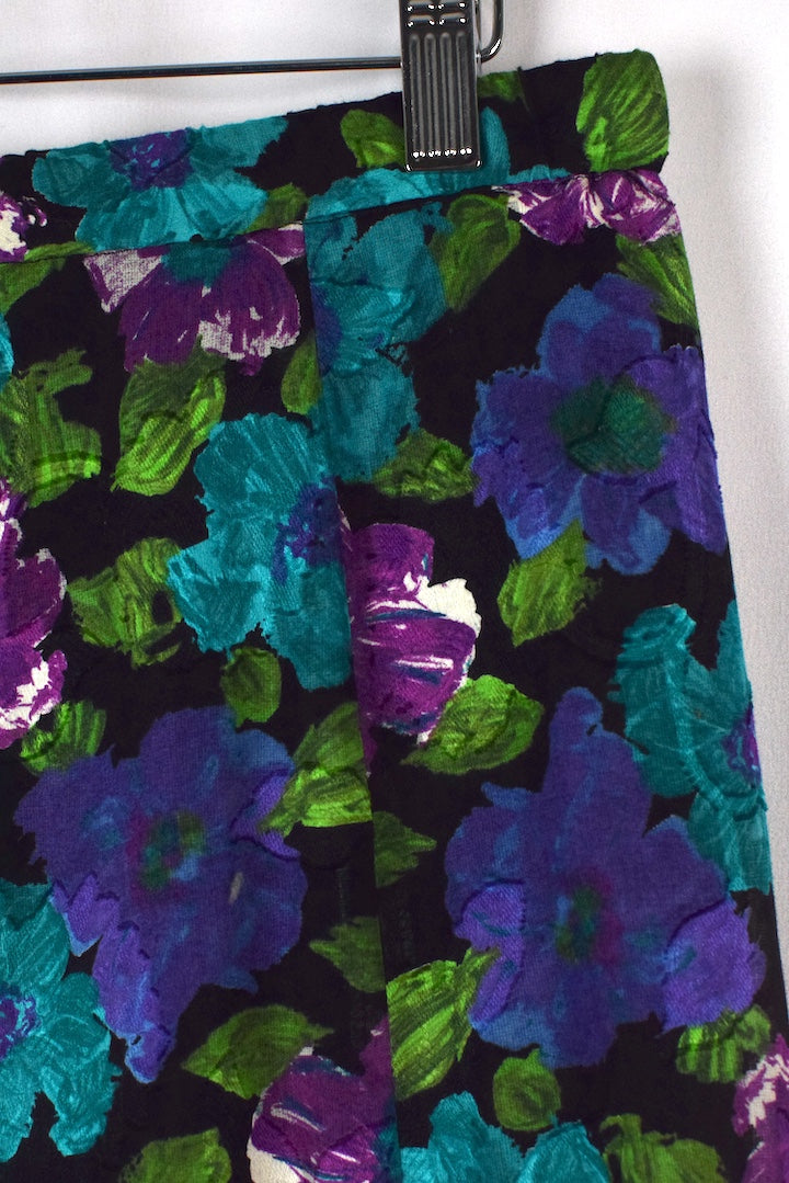 Vibrant Floral Print Skirt