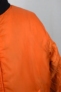 Black Orange Reversible Bomber Jacket