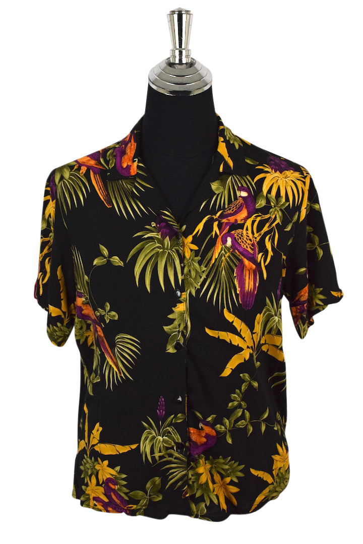 Purple Bird Print Blouse