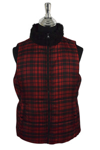 Red Checkered Chaps Brand Puffer Vest