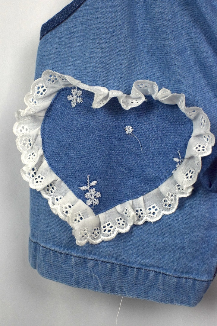 Reworked Denim Tie Up Top
