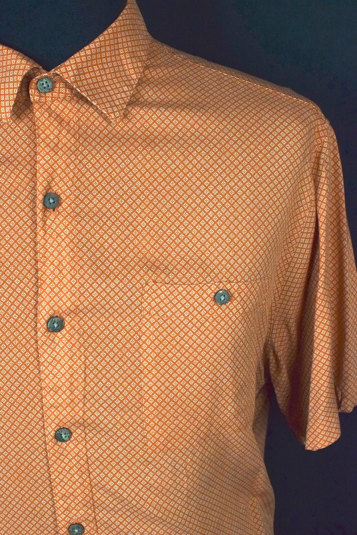 Orange Diamond Print Shirt
