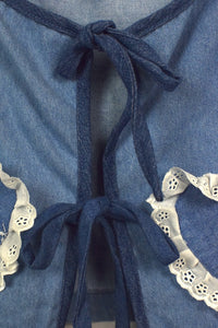 Reworked Denim Tie Up Top