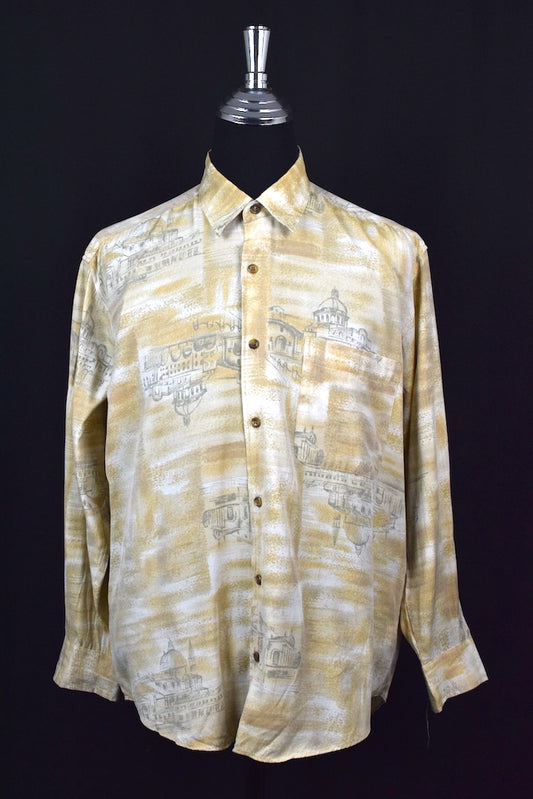 Building Sketch Print Shirt