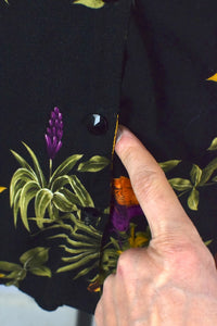 Purple Bird Print Blouse