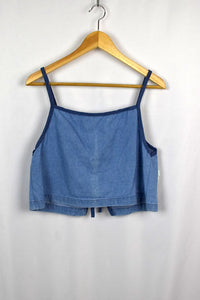 Reworked Denim Tie Up Top
