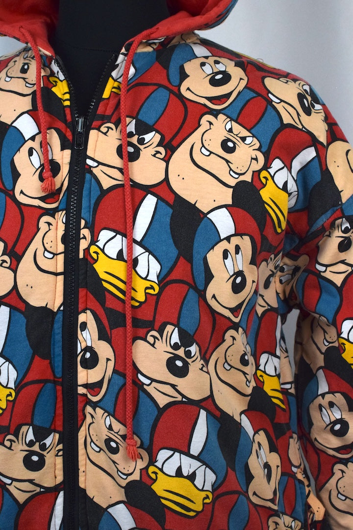 90s Reversible Mickey Mouse Football Hoodie