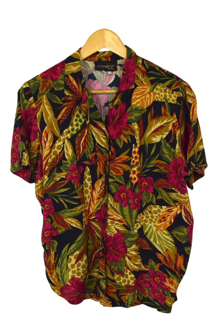 80s/90s Floral Print Blouse