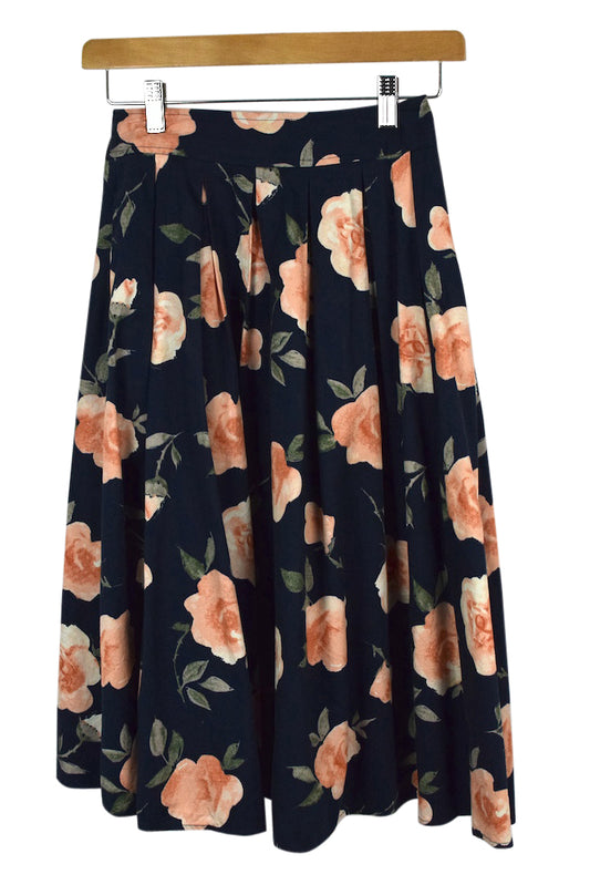 Reworked Rose Print Skirt