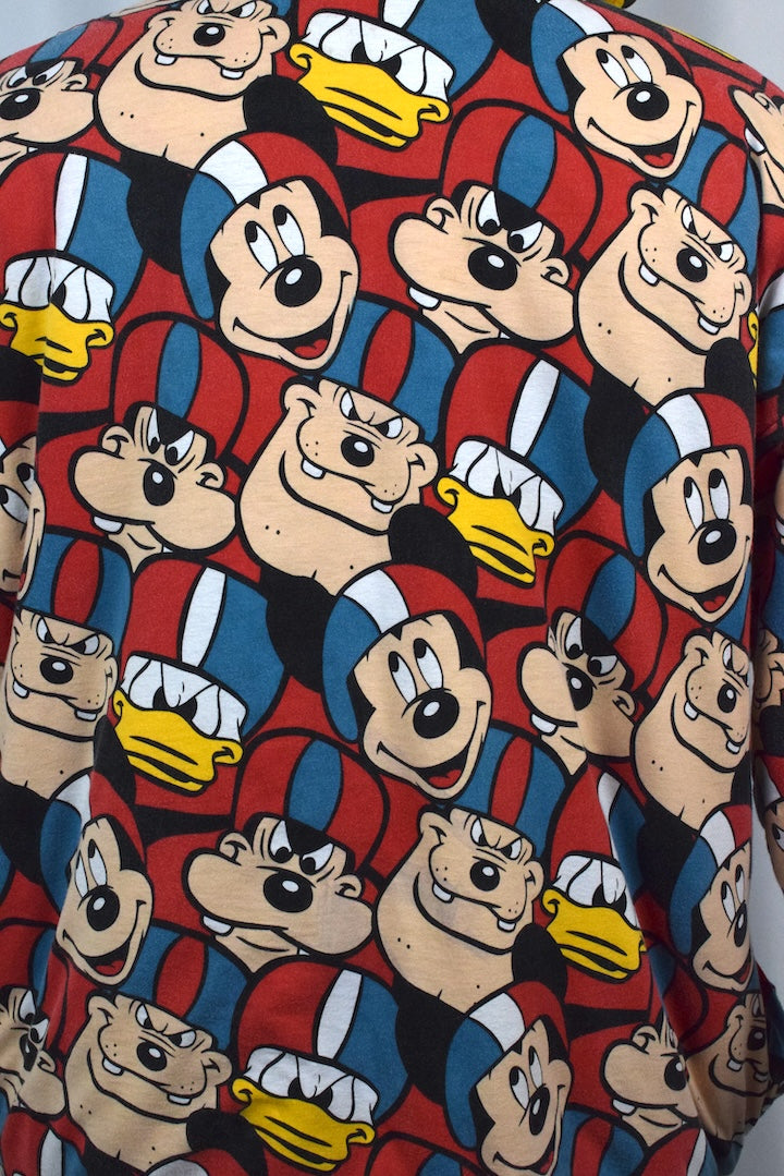 90s Reversible Mickey Mouse Football Hoodie