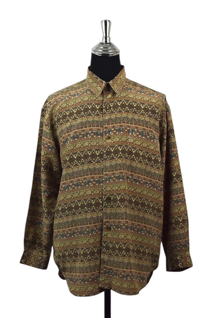 Abstract Elephant Print Shirt