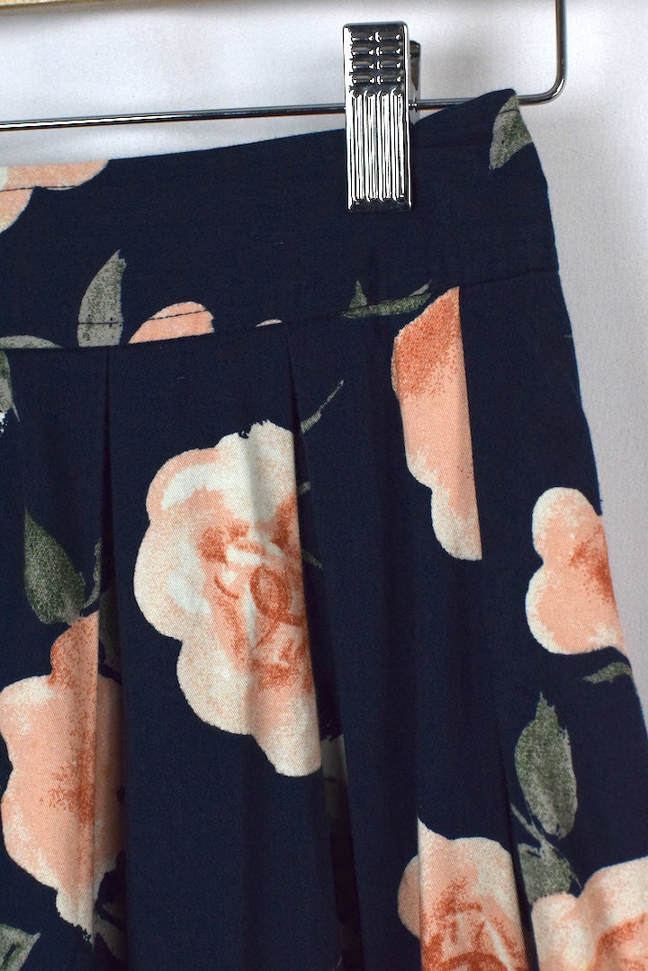 Reworked Rose Print Skirt