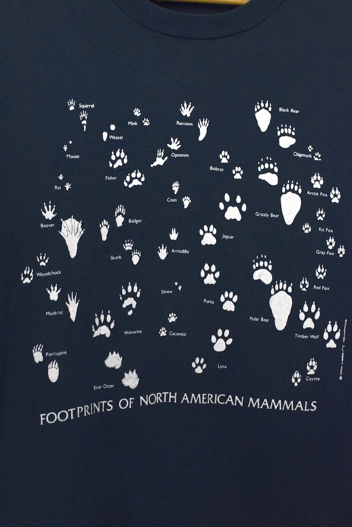 1990 Animal Footprints T-shirt